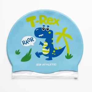 کلاه شنا کودکانه سیلیکونی طرح دایناسور T-Rex برند SD ATHLETIC